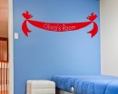 Birds Ribbon Customized Name Children Wall Decals Baby Nursery Name Wall Stickers
